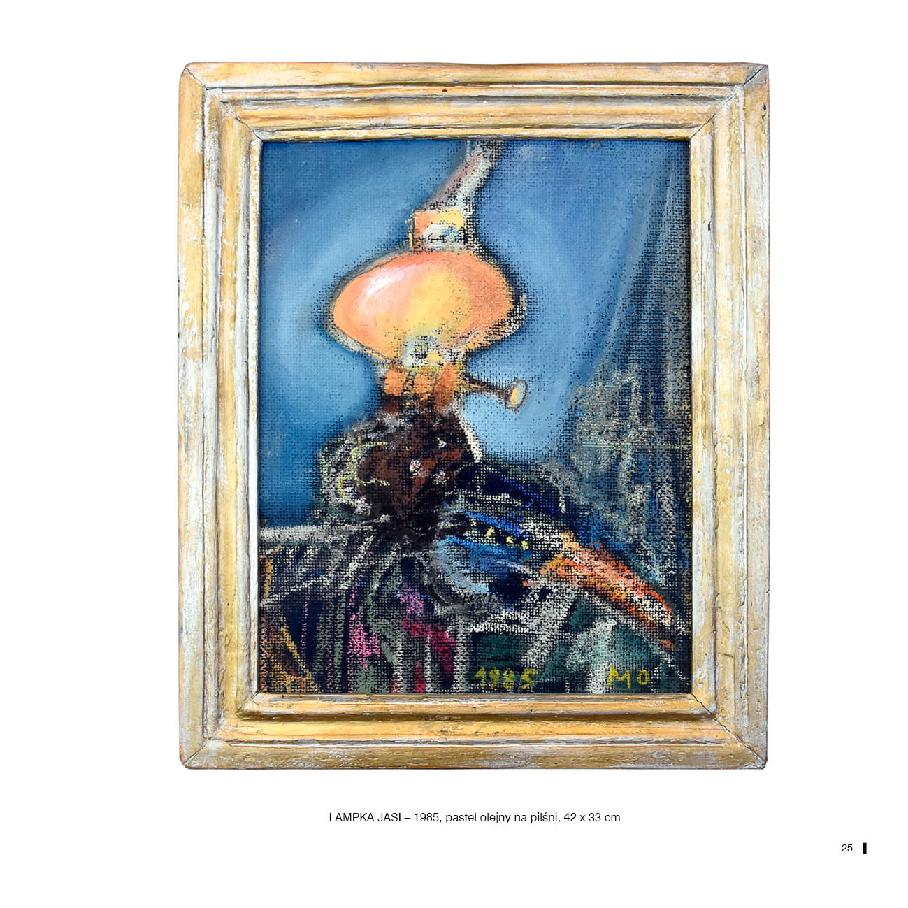 LAMPKA JASI – 1985, pastel olejny na pilśni, 42 x 33 cm